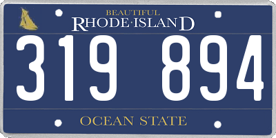 RI license plate 319894