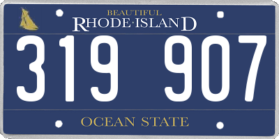 RI license plate 319907