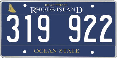 RI license plate 319922