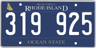 RI license plate 319925