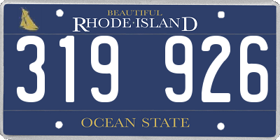 RI license plate 319926