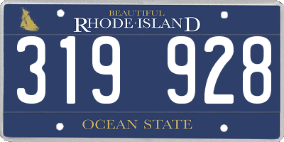 RI license plate 319928