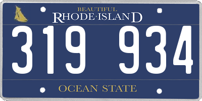 RI license plate 319934