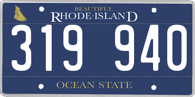 RI license plate 319940