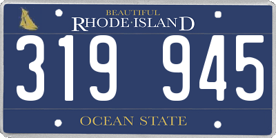 RI license plate 319945