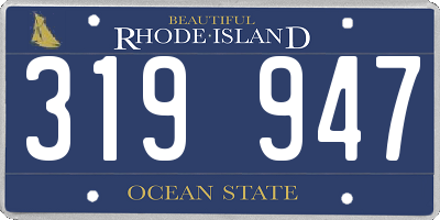 RI license plate 319947