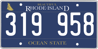 RI license plate 319958