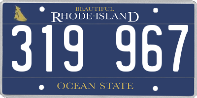 RI license plate 319967