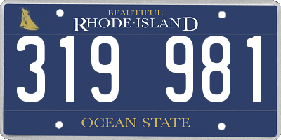 RI license plate 319981