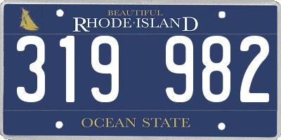 RI license plate 319982