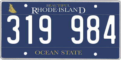 RI license plate 319984
