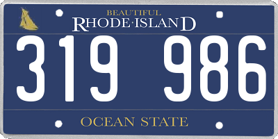 RI license plate 319986