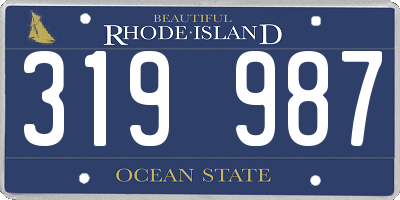 RI license plate 319987