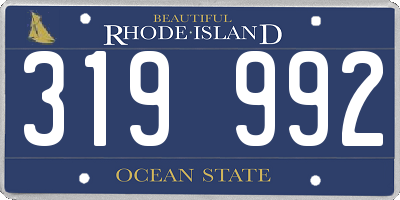 RI license plate 319992