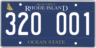 RI license plate 320001