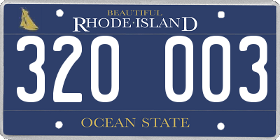 RI license plate 320003