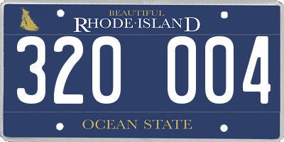 RI license plate 320004