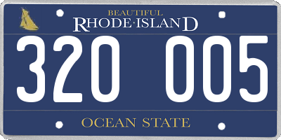 RI license plate 320005