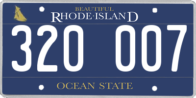 RI license plate 320007