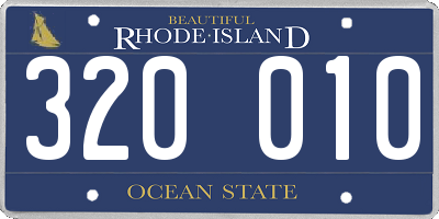 RI license plate 320010