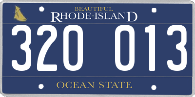 RI license plate 320013