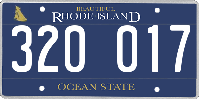RI license plate 320017