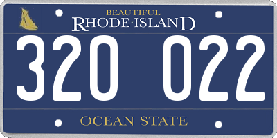 RI license plate 320022