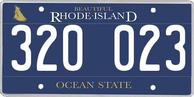 RI license plate 320023