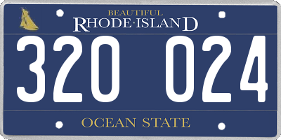 RI license plate 320024