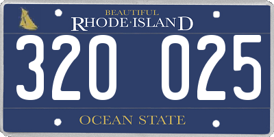 RI license plate 320025