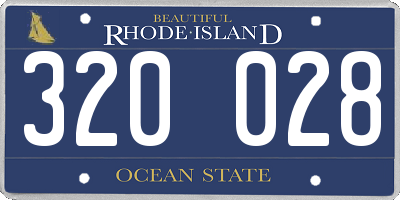 RI license plate 320028