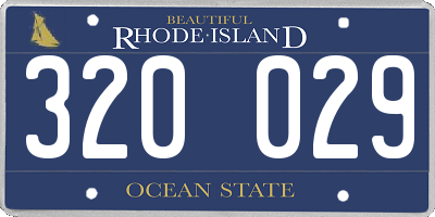 RI license plate 320029