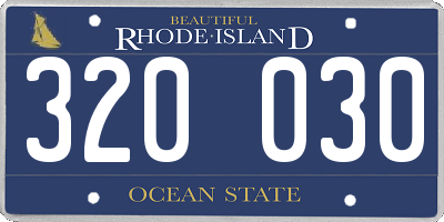 RI license plate 320030