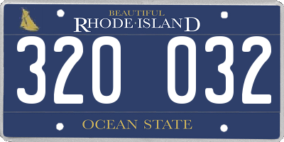 RI license plate 320032