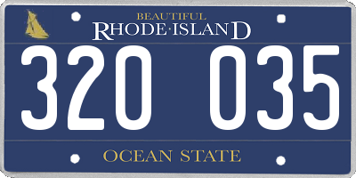 RI license plate 320035