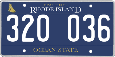 RI license plate 320036