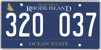 RI license plate 320037