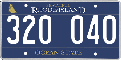 RI license plate 320040