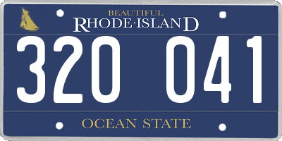 RI license plate 320041