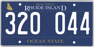 RI license plate 320044