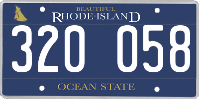 RI license plate 320058