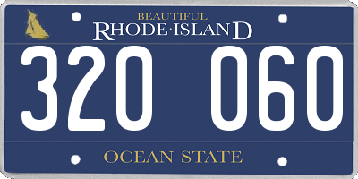 RI license plate 320060