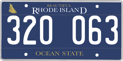 RI license plate 320063