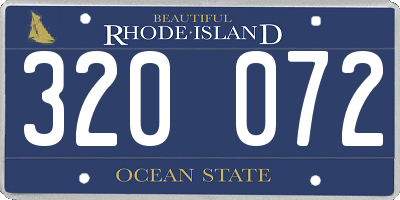 RI license plate 320072