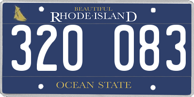 RI license plate 320083