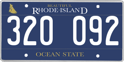 RI license plate 320092