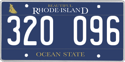 RI license plate 320096
