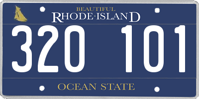 RI license plate 320101
