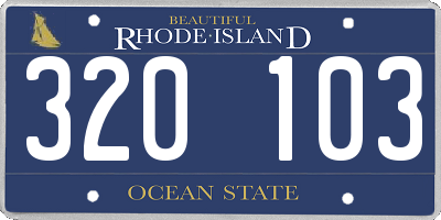 RI license plate 320103