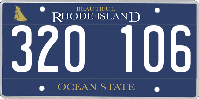 RI license plate 320106
